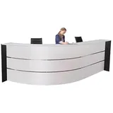 Kerkmann Empfangstheke BARI gebogen, weiß, anthrazit 334,0 x 182,5 x 112,0 cm