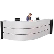 Kerkmann Empfangstheke BARI gebogen, weiß, anthrazit 334,0 x 182,5 x 112,0 cm