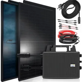 sunniva Balkonkraftwerk Full Black Bifacial 800W inkl. TSUN Wechselrichter + 4 x 460W Solarpanels