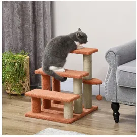 PawHut Katzentreppe 3-stufige Hundetreppe Braun 45 x 40 x 48 cm