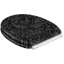 Sanilo WC-Sitz Floral Schwarz