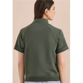 Cecil Kurzarm Sweatjacke mit Zipper - Grün