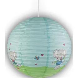 NIERMANN Hängeleuchte "Lolo Lombardo", blau, Ø 40cm H: 40cm, Lampen, Papier-Pendelleuchte Lolo Lombardo, Kinderlampe