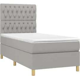 vidaXL Boxspringbett 100 x 200 cm Hellgrau
