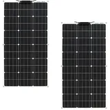 Aysolar 200W 12V Solarmodul flexibel 2x100W 12V Monokristalline Flexible Solarpanel für Marine Wohnmobil Camper Boote Camper Van Auto 12V/24V Batterieladung