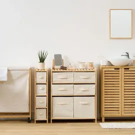 5five simply smart - feines Regal mit 4 Körben Tidy Box aus Bambus