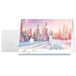 10 SIGEL Weihnachtskarten Snow Deer DIN A6