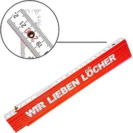 TOX Meterstab "WIR LIEBEN LÖCHER" Holz