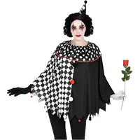 Fun World Division Pierrot Poncho - Clowns Kostüm für Fasching Halloween (One Size)