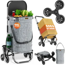 monzana 3in1 Einkaufstrolley grau 0,44 m