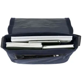 LEONHARD HEYDEN Den Haag Messenger Leder 37 cm Laptopfach blau
