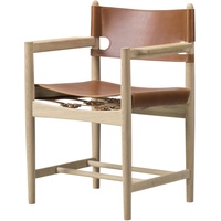 The Spanish Dining Chair mit Armlehnen, eiche geseift / leder cognac