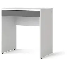 Dmora Linearer Schreibtisch mit einer Schublade, weiß und anthrazit, Maße 74 x 76 x 48 cm