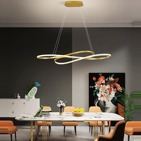 Lanekd LED Pendelleuchte Esstisch Modern Hängeleuchte Wohnzimmerlampe Höhenverstellbar Büro Hängelampe Dimmbar MitFernbedienung Küche Esszimmer Treppenhaus Deko Kronleuchter (Gold A)