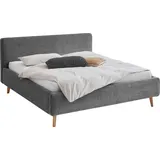 Meise Möbel Polsterbett Mattis 180 x 200 cm Stoff Grau Anthrazit