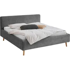 Meise Möbel Polsterbett Mattis 180 x 200 cm Stoff Grau Anthrazit