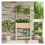 vidaXL Garten-Pflanzgefäß 71 x 38 x 152 cm Beige