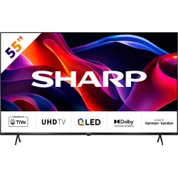 SHARP QLED-Fernseher "4T-C55GMx", F (A-G), schwarz, 55, Fernseher, 3.840 x 2.160 px Auflösung