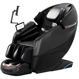 360Home Massagesessel 4D Kunstleder 76 x 116 x 155 cm Schwarz mit Heizfunktion