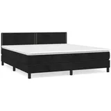 vidaXL Boxspringbett mit Matratze Schwarz 160x200 cm Samt