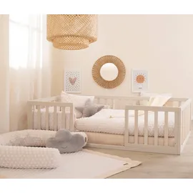 roba Bodenbett Montessori 70 x 140 cm Holz grau