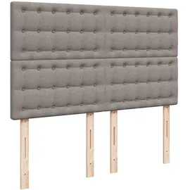 vidaXL Boxspringbett mit Matratze Taupe 140x200 cm Stoff