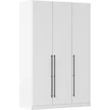 Kleiderschrank RAUCH "Drehtürenschrank Schrank Garderobe Wäscheschrank Schlafzimmer AVOLA", weiß (alpinweiß), B:136cm H:210cm T:54cm, Holzwerkstoff, Schränke, Kleiderschrank, mit hochwertigen Stangengriffen in Schwarz aus Metall MADE IN GERMANY, Topseller