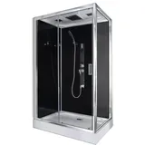 SANOTECHNIK Trend 3 Komplettdusche mit Schiebetür rechts 80 x 215 cm grau Sicherheitsglas