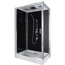 SANOTECHNIK Trend 3 Komplettdusche mit Schiebetür rechts 80 x 215 cm grau Sicherheitsglas