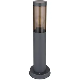 GLOBO 2er Set Sockelleuchte, Edelstahl, anthrazit, rauch, H 45 cm