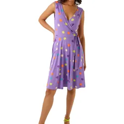 Aniston CASUAL Damen Kleid stylisches Sommer-Kleid ärmellos 36701156 Lila - 38