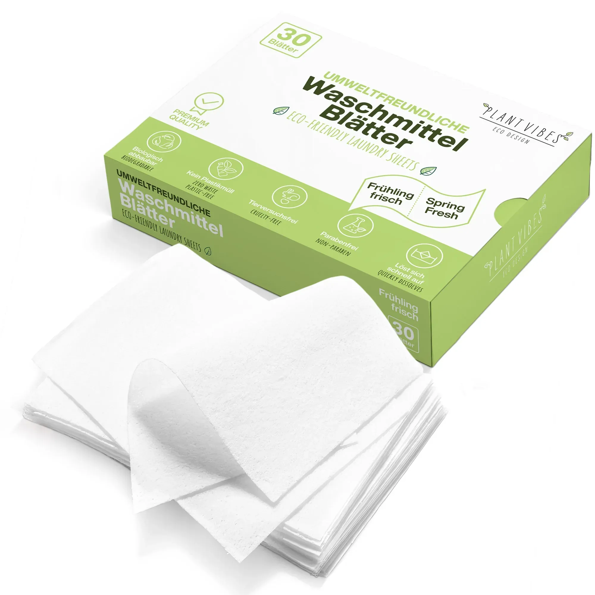 Biologisch Abbaubar Waschmittel Blätter - Laundry Detergent Sheets Streifen Blatt Umweltfreundlich - Perfekt zum Fleckenentferner Kleidung, Spring