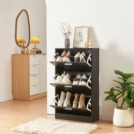 [en.casa] Sykkylven 103 x 60 x 24 cm mit 3 Klappen schwarz