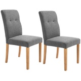 Homcom Esszimmerstühle Polsterstuhl Küchenstuhl mit Rückenlehne Grau