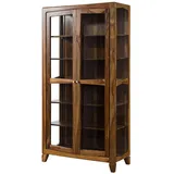 Massivmoebel24 Vitrine Ancona 100 x 45 x 195 cm Braun