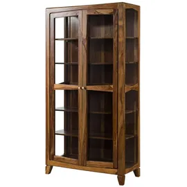 Massivmoebel24 Vitrine Ancona 100 x 45 x 195 cm Braun