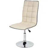 chefgastro Esszimmerstuhl HxBxT 103x43x54cm Sitzhöhe 41cm Kunstleder Creme Stuhl Küchenstuhl