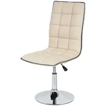 chefgastro Esszimmerstuhl HxBxT 103x43x54cm Sitzhöhe 41cm Kunstleder Creme Stuhl Küchenstuhl