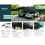 CANOPIA Doppelcarport Sydney Apex 5,72 x 5,86 m schwarz inkl. Regenrinne