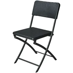 METRO PROFESSIONAL Bankett-Klappstuhl Vanimo, Stahl/Kunststoff, Rattan Optik, schwarz