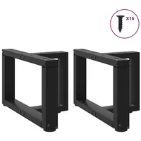 VidaXL Couchtischbeine T-Form 2 Stk. Schwarz 40x25x(30-31) cm Stahl