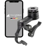 TRACKFORCE - 360° Universelle Handyhalterung mit Vibrationsdämpfer - für Motorrad, Fahrrad & E-Scooter - Inkl. Back Attachment - Einfach & Schnell Montiert - Passend für jeden Lenkertyp