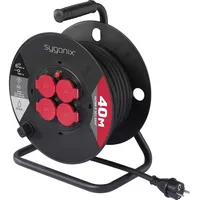Sygonix SY-10236132 Kabeltrommel 40m Schwarz Schutzkontakt-Stecker