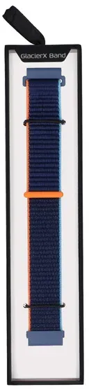 Neues Armband für die Smartwatch GlacierX Grip Strap Nylon Ozeanblau Tinte-Orange 22mm