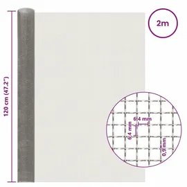 vidaXL Mesh Bildschirm 120 x 200 cm Silber/Edelstahl