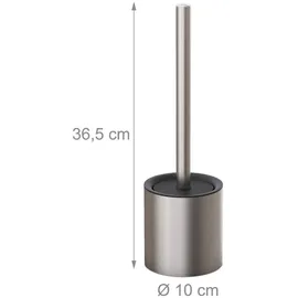 Relaxdays WC-Bürstenhalter Metall Silber/Schwarz