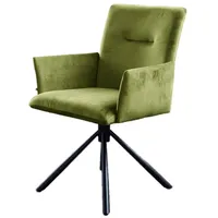 KAWOLA Esszimmerstuhl KYRA Drehstuhl Velvet grün
