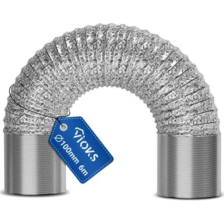 VIOKS 6 Meter Abluftschlauch 100mm für 100erR Luftführungssysteme - Universal Abluftrohr Dunstabzugshaube Abluftschlauch Klimagerät 100mm Schlauch Trockner Abluftschlauch Schlauch für Klimaanlage