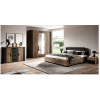 Lomadox Schlafzimmer Set inkl. Bett und Lattenrost Eiche Nb.