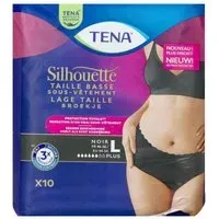 TENA Silhouette Plus Culottes fuite urinaire Taille Basse L Couleur Noir Culotte D'Incontinence 10 pc(s)